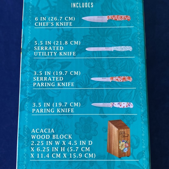 The Pioneer Woman Knife Set with Wood Block, 5 pieces - Picture 3 of 6